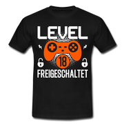 Gamer 18. Geburtstag Gaming Shirt Level 18 Freigeschaltet Geschenk T-Shirt - black