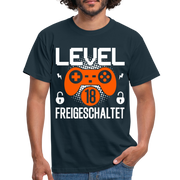 Gamer 18. Geburtstag Gaming Shirt Level 18 Freigeschaltet Geschenk T-Shirt - navy