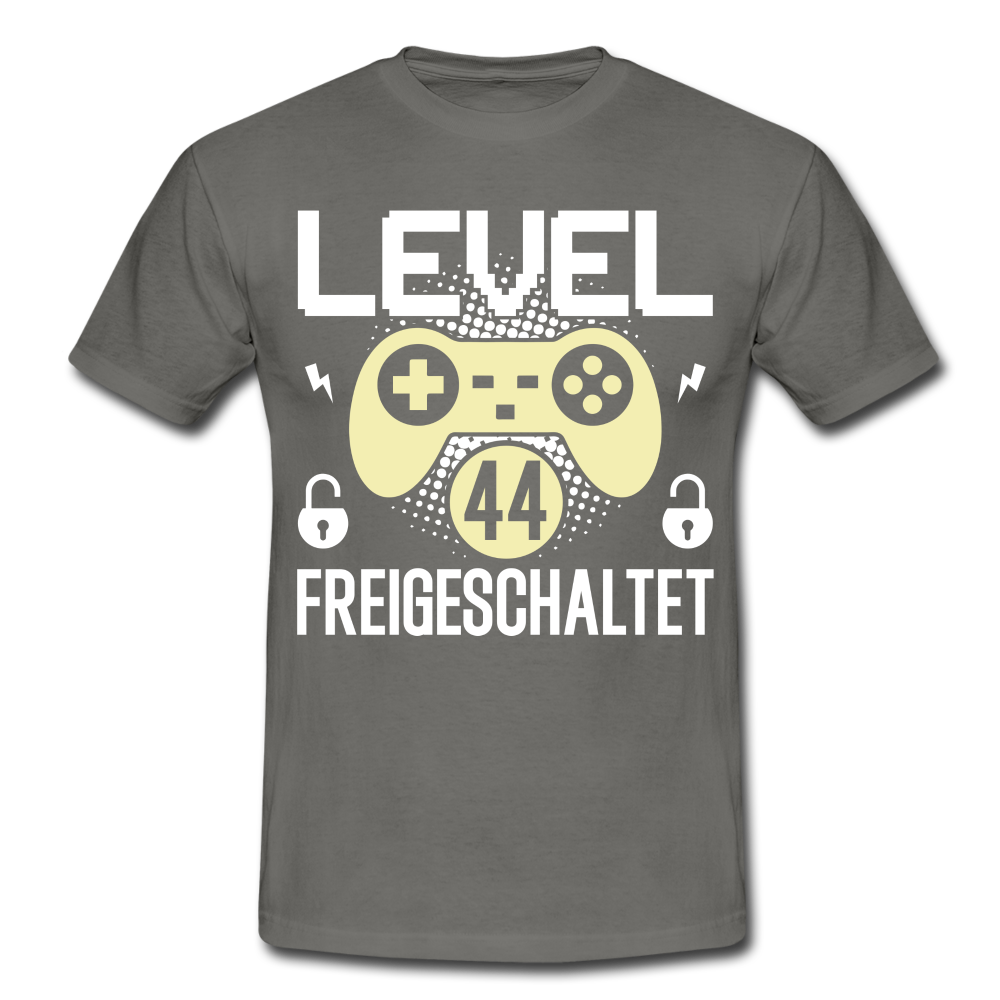 Gamer 44. Geburtstag Gaming Shirt Level 44 Freigeschaltet Geschenk T-Shirt - graphite grey