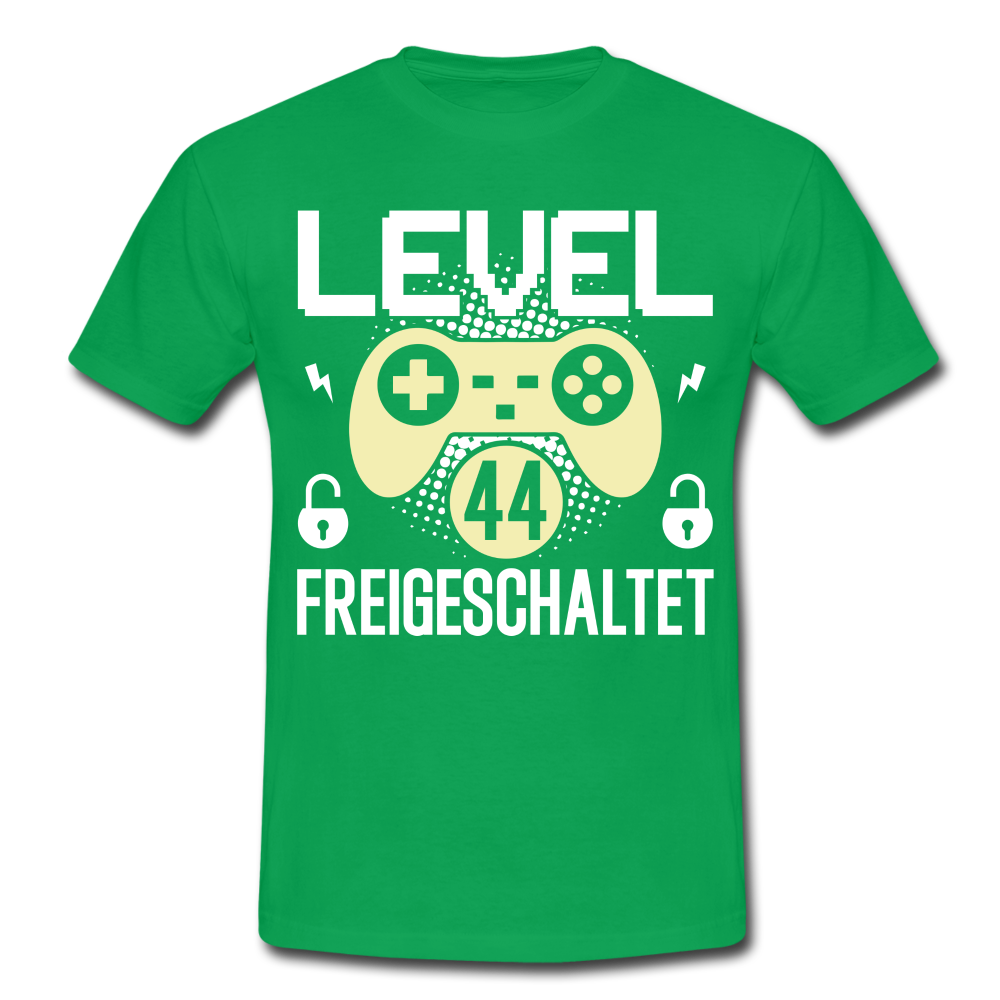 Gamer 44. Geburtstag Gaming Shirt Level 44 Freigeschaltet Geschenk T-Shirt - kelly green