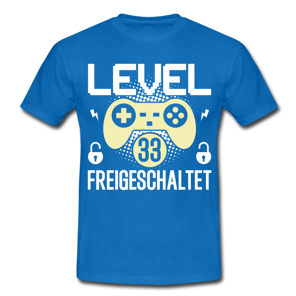 Gamer 33. Geburtstag Gaming Shirt Level 33 Freigeschaltet Geschenk T-Shirt - royal blue