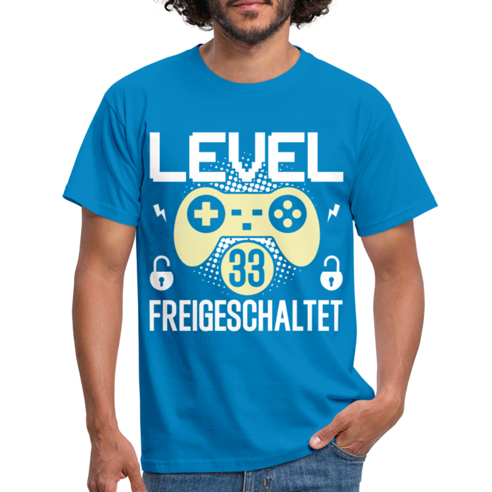 Gamer 33. Geburtstag Gaming Shirt Level 33 Freigeschaltet Geschenk T-Shirt - royal blue