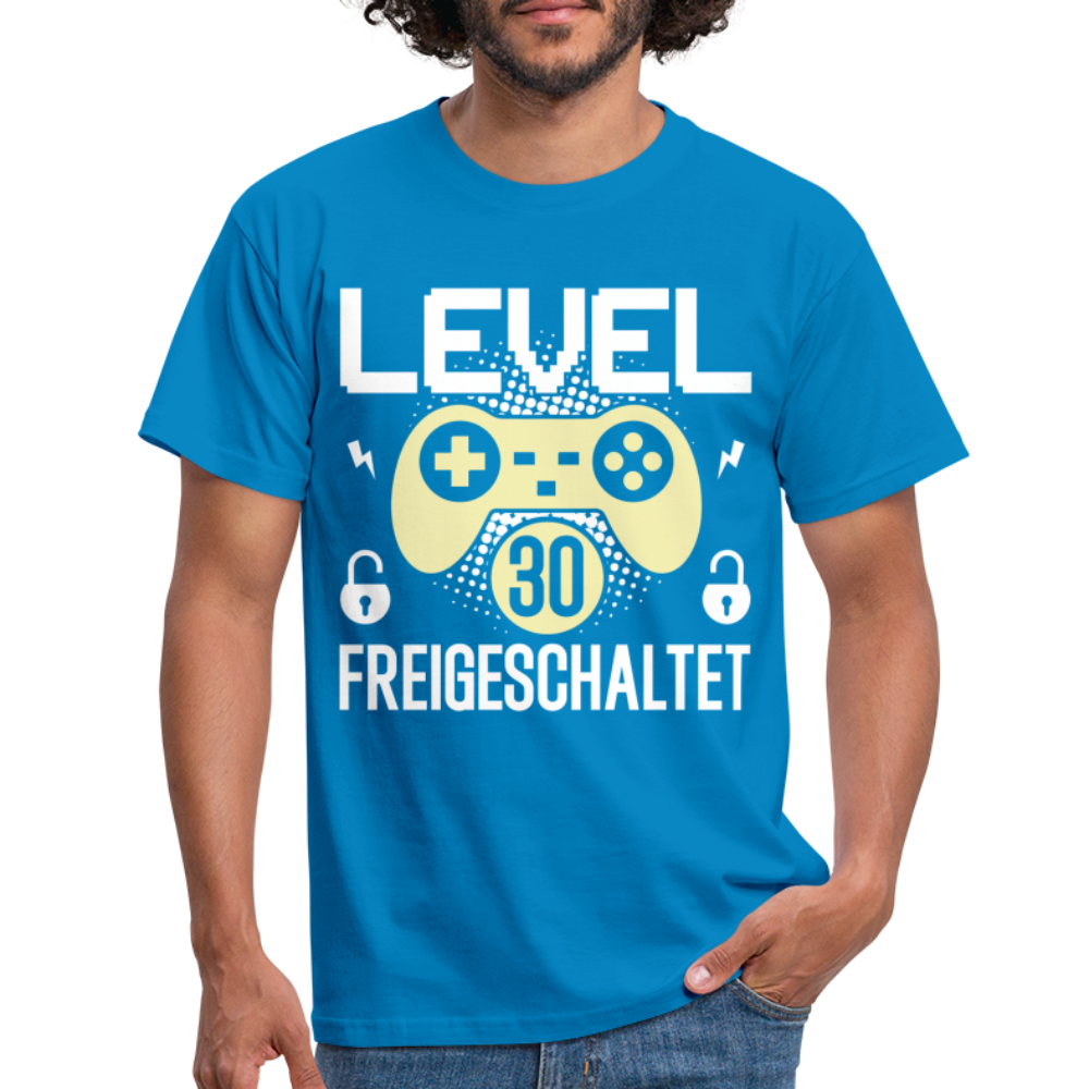 Gamer 30. Geburtstag Gaming Shirt Level 30 Freigeschaltet Geschenk T-Shirt - royal blue