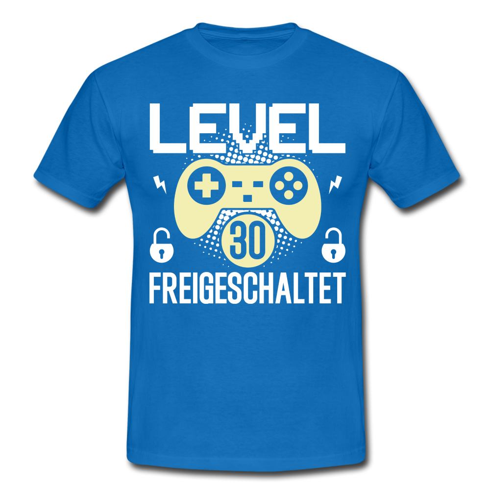 Gamer 30. Geburtstag Gaming Shirt Level 30 Freigeschaltet Geschenk T-Shirt - royal blue