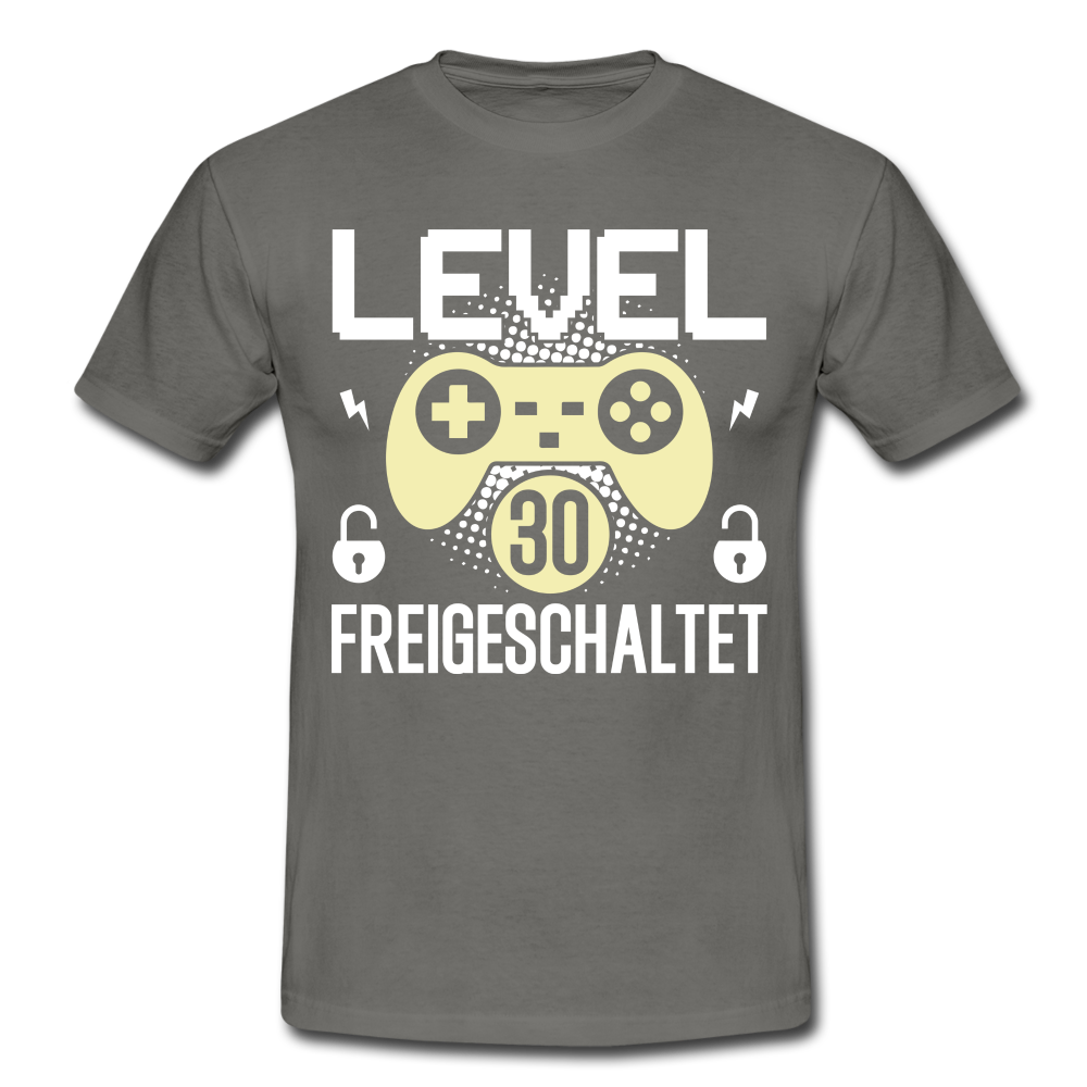 Gamer 30. Geburtstag Gaming Shirt Level 30 Freigeschaltet Geschenk T-Shirt - graphite grey