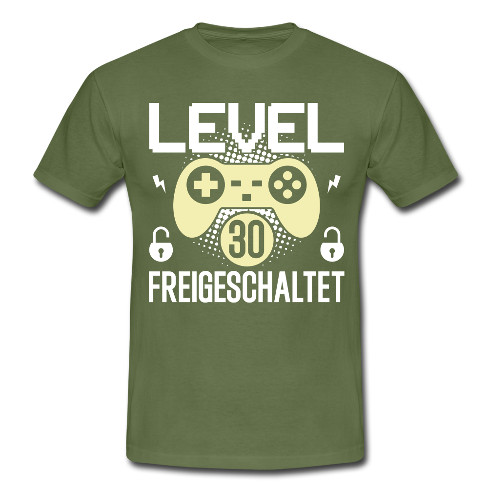 Gamer 30. Geburtstag Gaming Shirt Level 30 Freigeschaltet Geschenk T-Shirt - military green