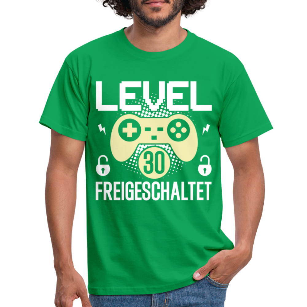 Gamer 30. Geburtstag Gaming Shirt Level 30 Freigeschaltet Geschenk T-Shirt - kelly green