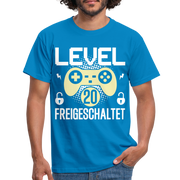 Gamer 20. Geburtstag Gaming Shirt Level 20 Freigeschaltet Geschenk T-Shirt - royal blue