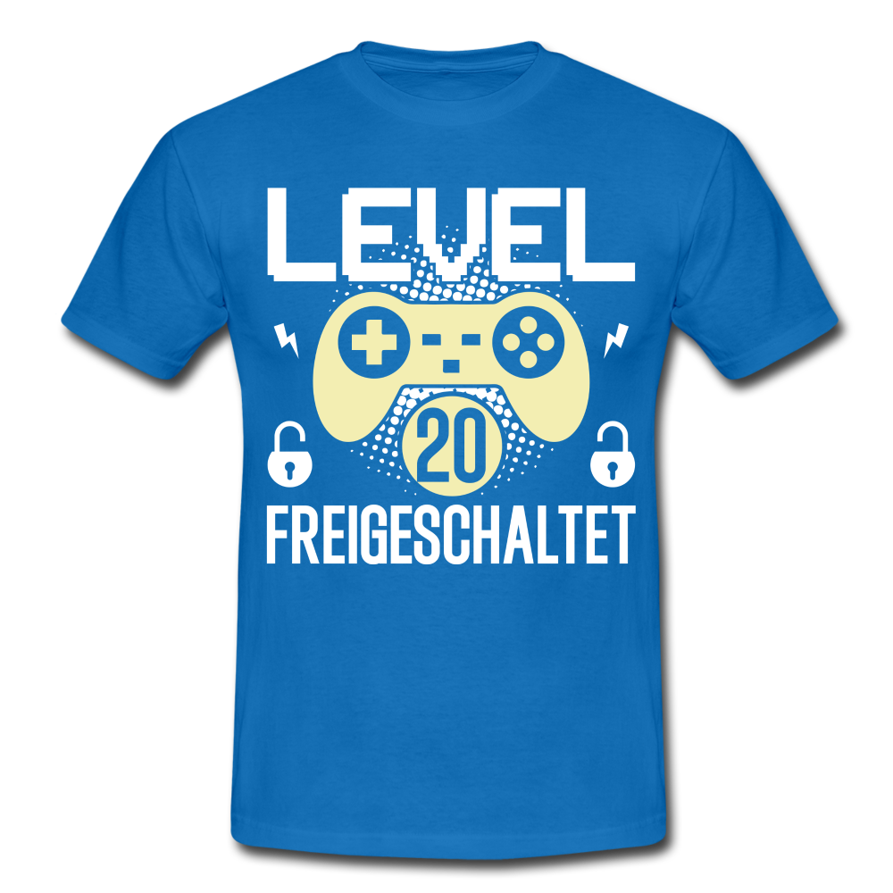 Gamer 20. Geburtstag Gaming Shirt Level 20 Freigeschaltet Geschenk T-Shirt - royal blue