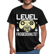 Gamer 20. Geburtstag Gaming Shirt Level 20 Freigeschaltet Geschenk T-Shirt - black