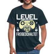 Gamer 20. Geburtstag Gaming Shirt Level 20 Freigeschaltet Geschenk T-Shirt - navy