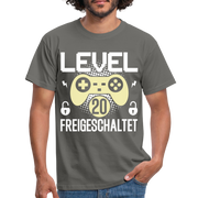 Gamer 20. Geburtstag Gaming Shirt Level 20 Freigeschaltet Geschenk T-Shirt - graphite grey