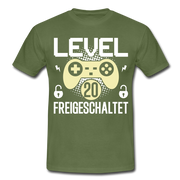 Gamer 20. Geburtstag Gaming Shirt Level 20 Freigeschaltet Geschenk T-Shirt - military green