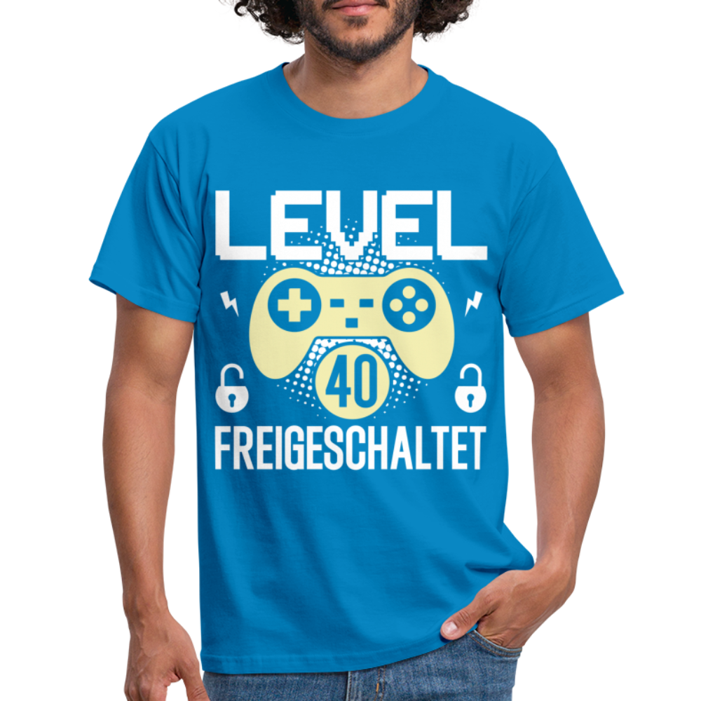 Gamer 40. Geburtstag Gaming Shirt Level 40 Freigeschaltet Geschenk T-Shirt - royal blue