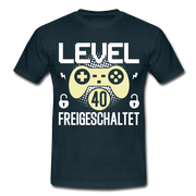 Gamer 40. Geburtstag Gaming Shirt Level 40 Freigeschaltet Geschenk T-Shirt - navy