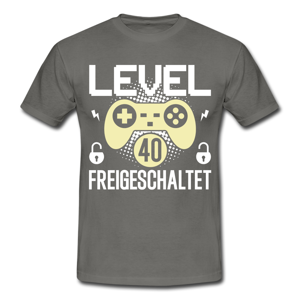 Gamer 40. Geburtstag Gaming Shirt Level 40 Freigeschaltet Geschenk T-Shirt - graphite grey