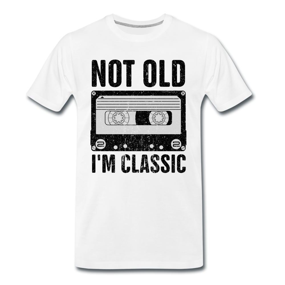 Retro Kassette Tape Not Old I'm Classic Witziges Nostalgie Premium T-Shirt - white