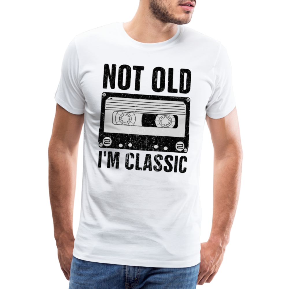 Retro Kassette Tape Not Old I'm Classic Witziges Nostalgie Premium T-Shirt - white