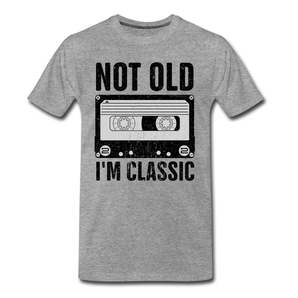 Retro Kassette Tape Not Old I'm Classic Witziges Nostalgie Premium T-Shirt - heather grey