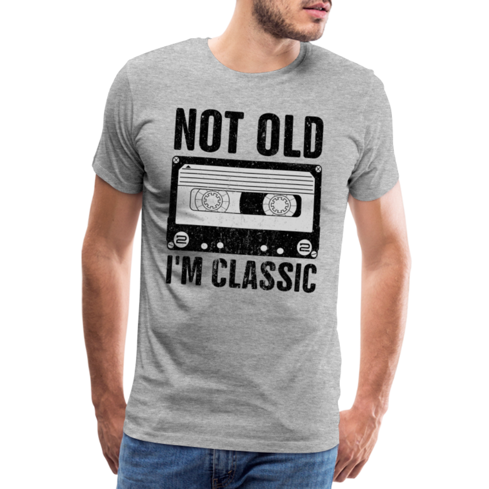 Retro Kassette Tape Not Old I'm Classic Witziges Nostalgie Premium T-Shirt - heather grey