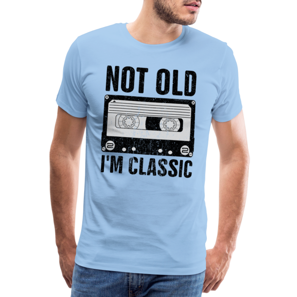 Retro Kassette Tape Not Old I'm Classic Witziges Nostalgie Premium T-Shirt - sky