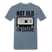 Retro Kassette Tape Not Old I'm Classic Witziges Nostalgie Premium T-Shirt - steel blue