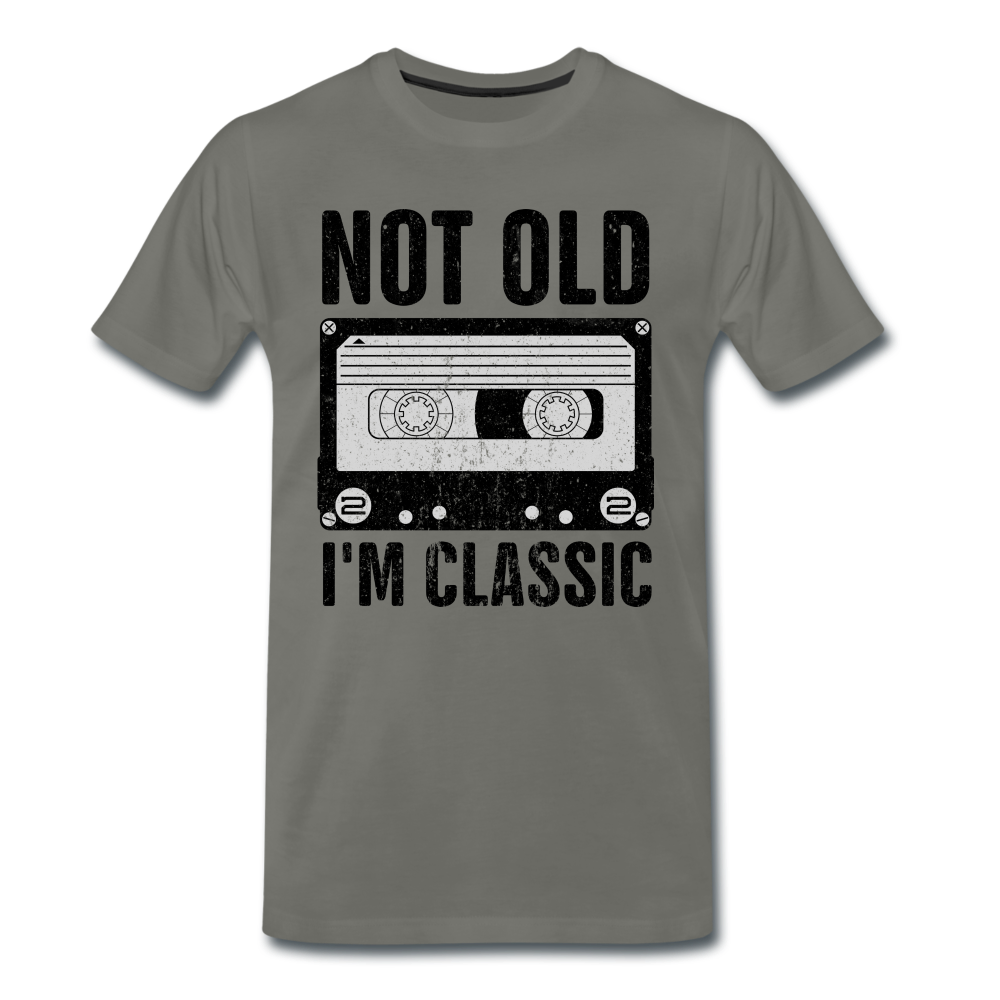 Retro Kassette Tape Not Old I'm Classic Witziges Nostalgie Premium T-Shirt - asphalt