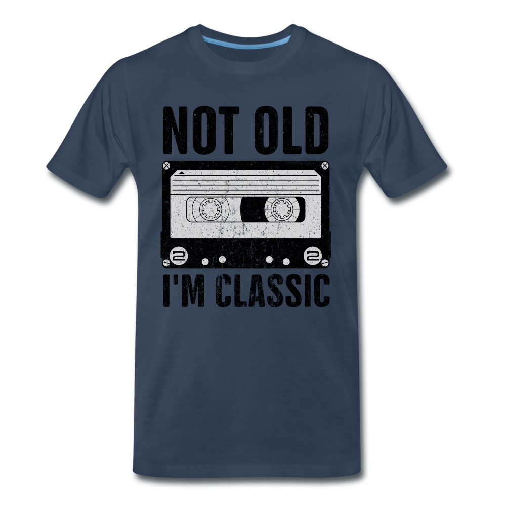 Retro Kassette Tape Not Old I'm Classic Witziges Nostalgie Premium T-Shirt - navy