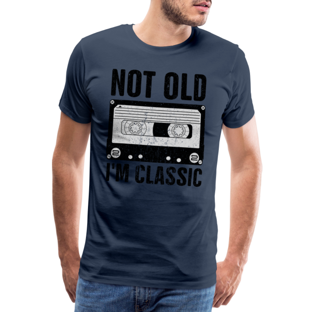 Retro Kassette Tape Not Old I'm Classic Witziges Nostalgie Premium T-Shirt - navy