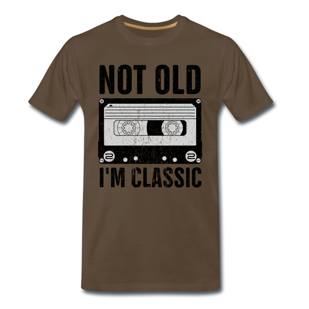 Retro Kassette Tape Not Old I'm Classic Witziges Nostalgie Premium T-Shirt - noble brown