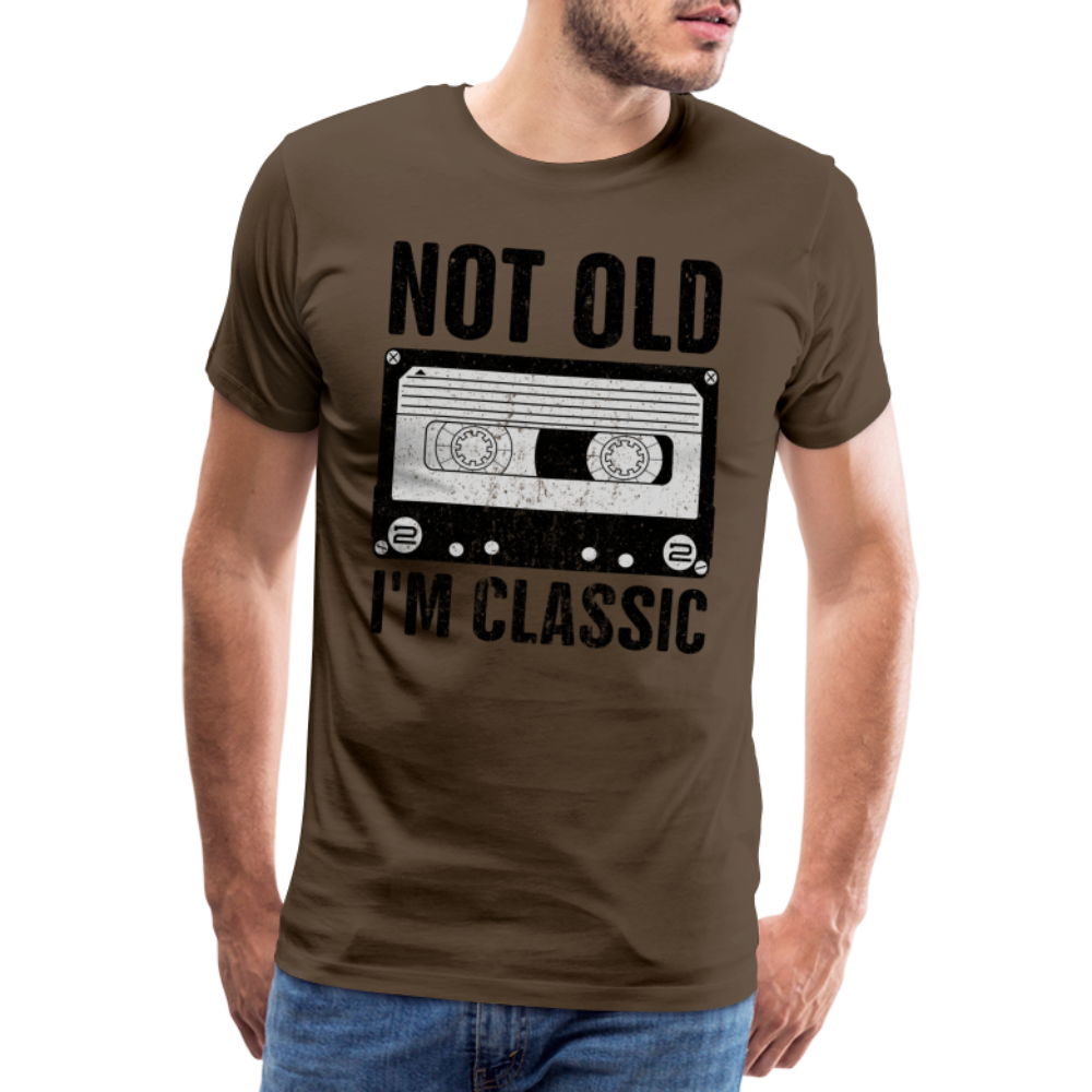 Retro Kassette Tape Not Old I'm Classic Witziges Nostalgie Premium T-Shirt - noble brown