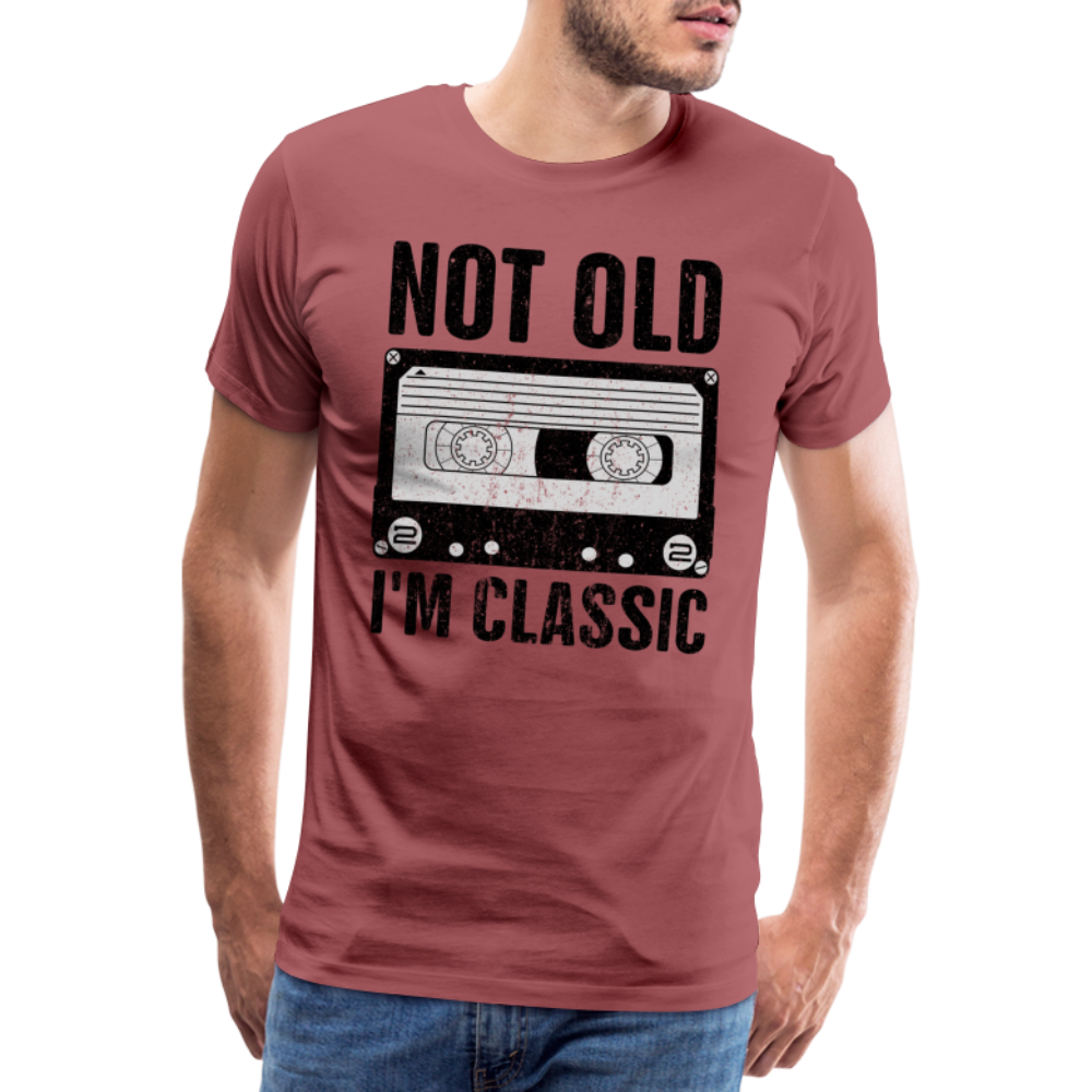 Retro Kassette Tape Not Old I'm Classic Witziges Nostalgie Premium T-Shirt - washed burgundy