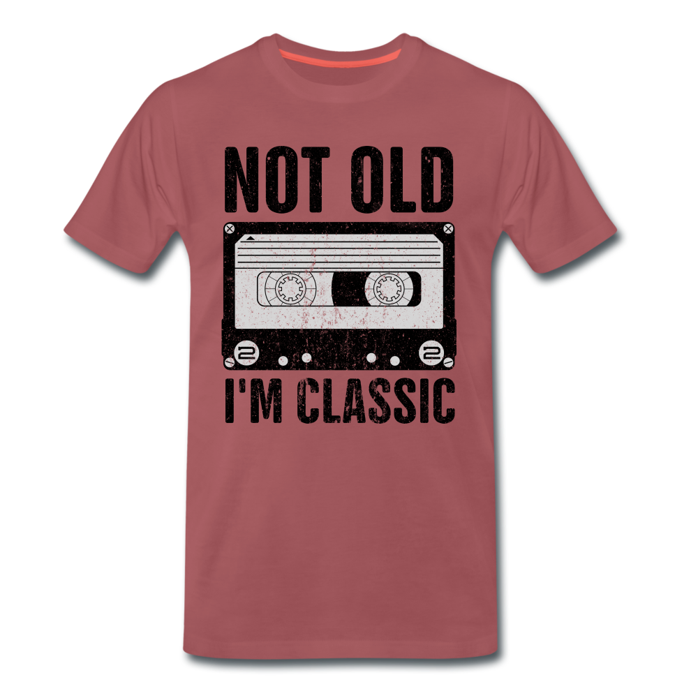 Retro Kassette Tape Not Old I'm Classic Witziges Nostalgie Premium T-Shirt - washed burgundy