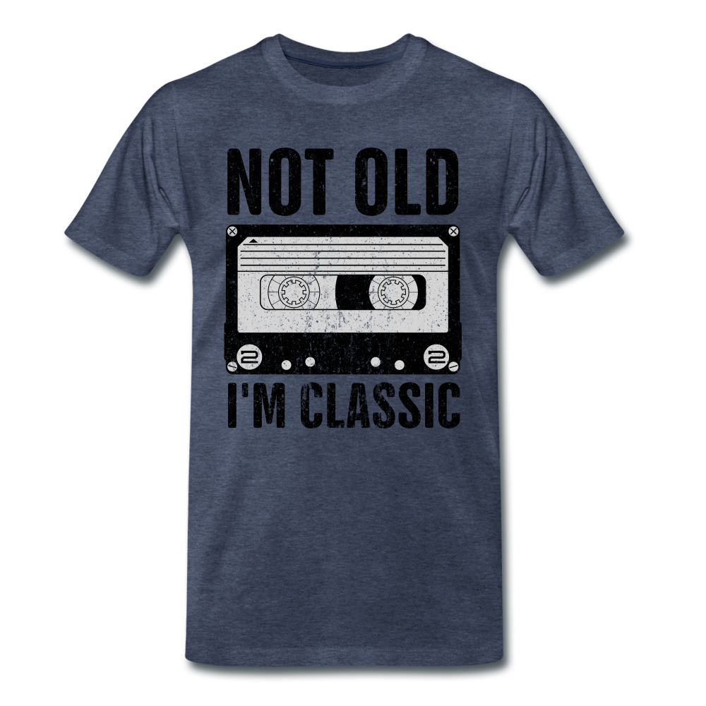 Retro Kassette Tape Not Old I'm Classic Witziges Nostalgie Premium T-Shirt - heather blue