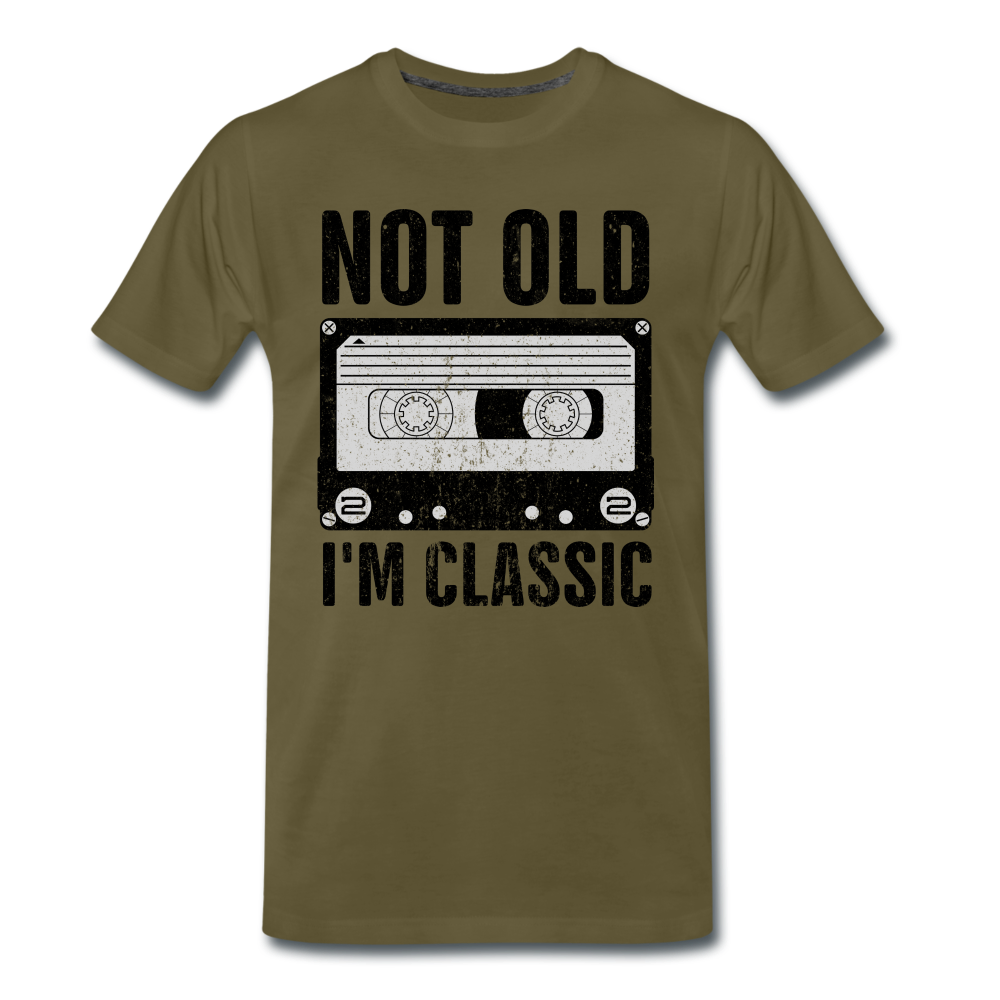 Retro Kassette Tape Not Old I'm Classic Witziges Nostalgie Premium T-Shirt - khaki