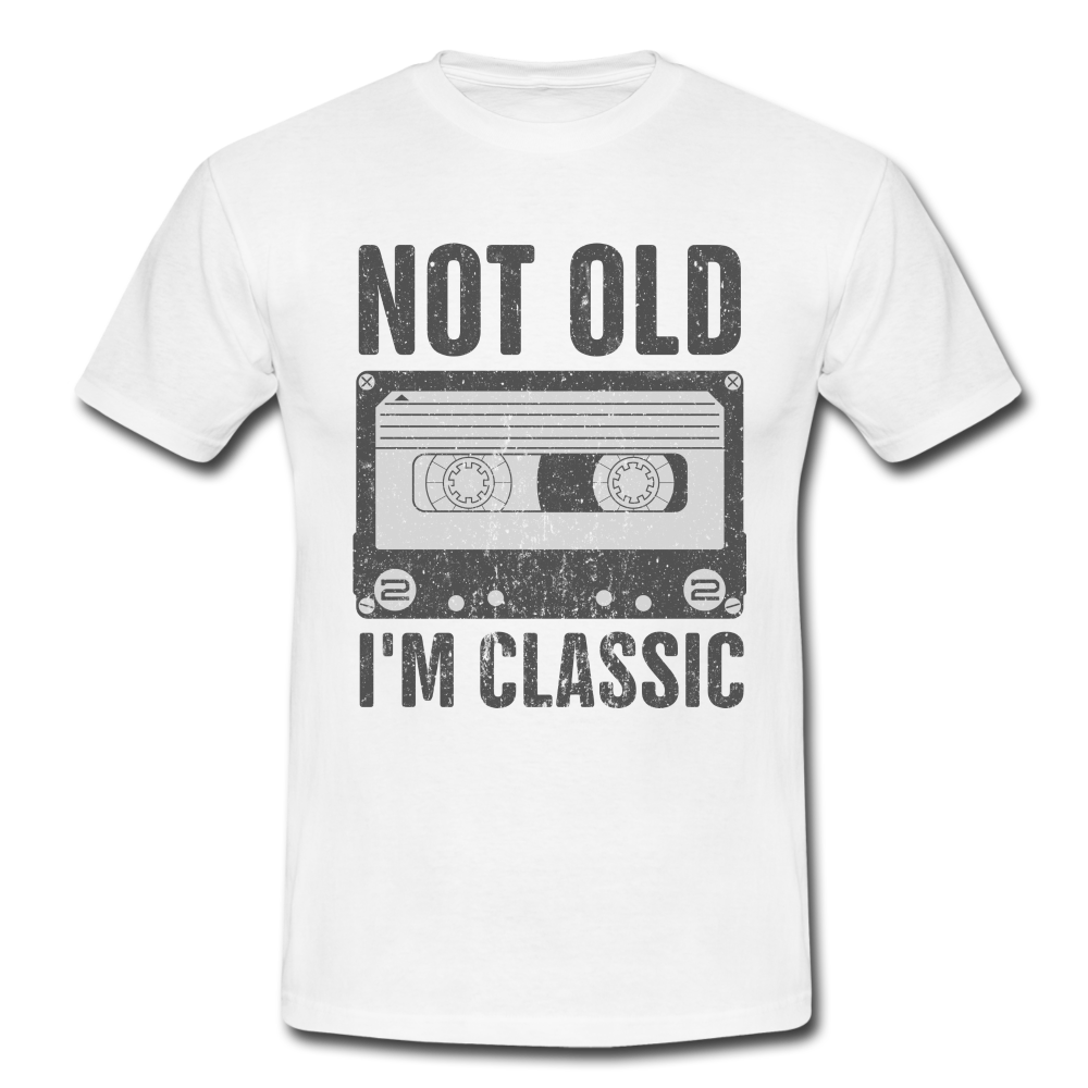 Retro Kassette Tape Not Old I'm Classic Witziges Nostalgie Männer T-Shirt - white