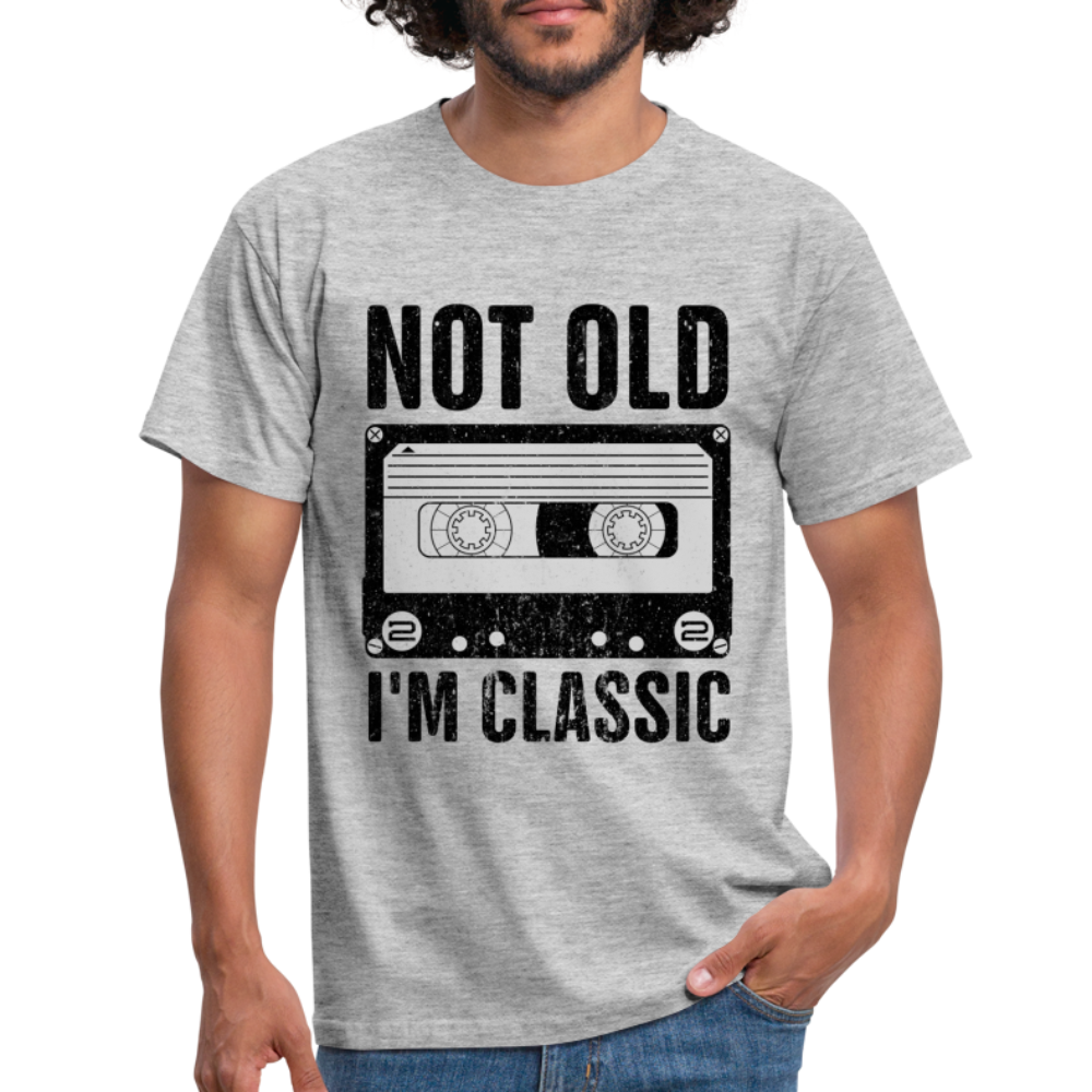 Retro Kassette Tape Not Old I'm Classic Witziges Nostalgie Männer T-Shirt - heather grey