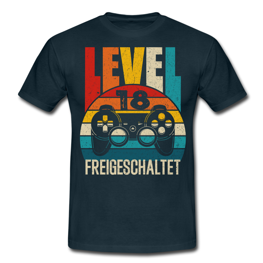 18. Geburtstag Level 18 Freigeschaltet Geschenk T-Shirt - navy