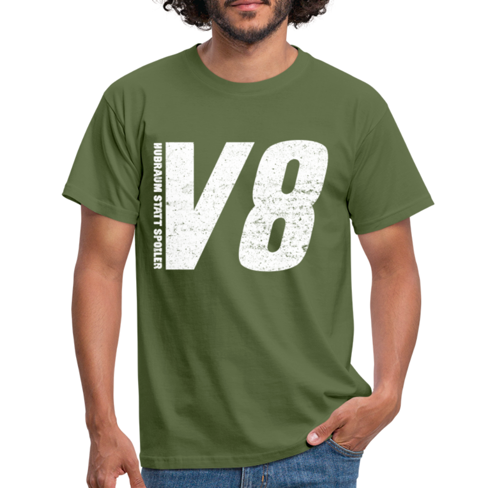 KFZ Mechaniker Mechatroniker V8 Hubraum statt Spoiler Witziges T-Shirt - military green