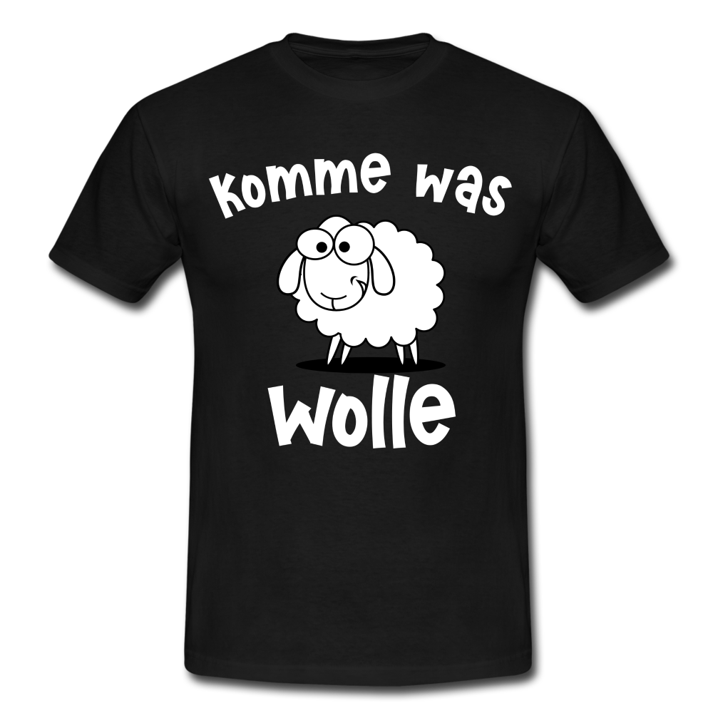 Schaf Schäfer Schafhirte Komme was Wolle Lustiges Witziges T-Shirt - black