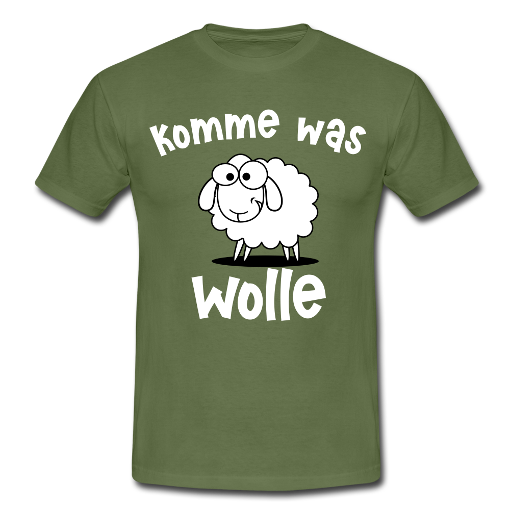 Schaf Schäfer Schafhirte Komme was Wolle Lustiges Witziges T-Shirt - military green