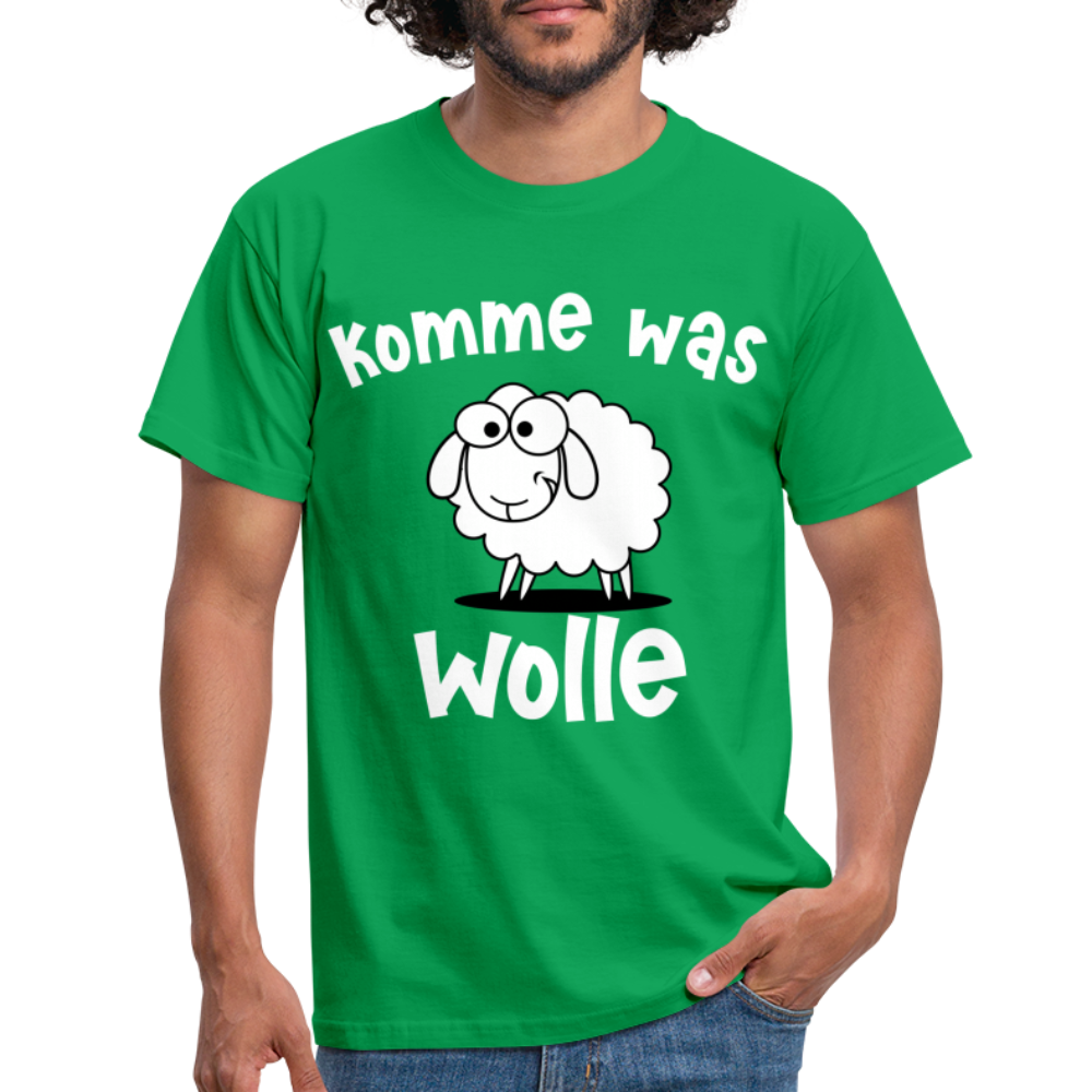 Schaf Schäfer Schafhirte Komme was Wolle Lustiges Witziges T-Shirt - kelly green