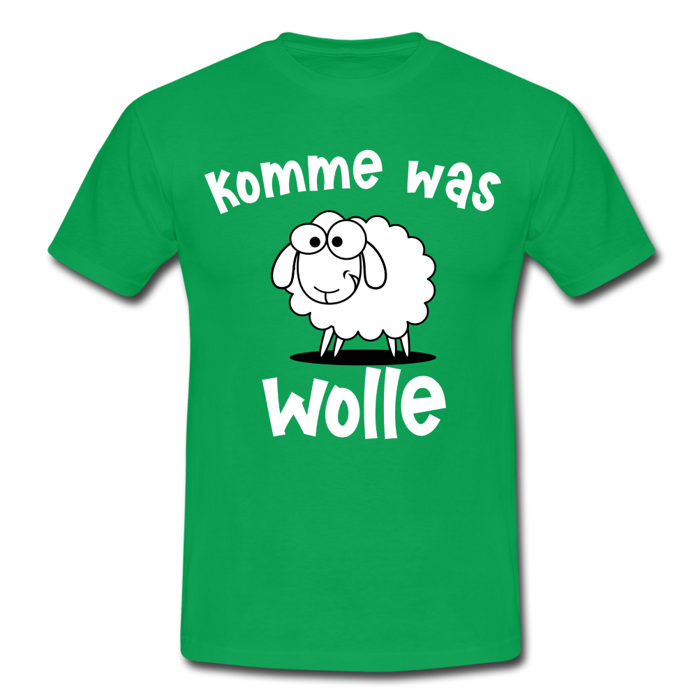 Schaf Schäfer Schafhirte Komme was Wolle Lustiges Witziges T-Shirt - kelly green