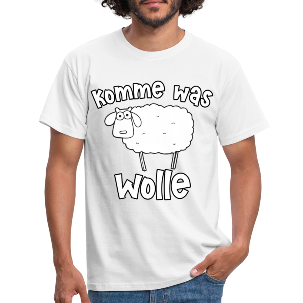 Schaf Schäfer Schafhirte Komme was Wolle Lustiges Witziges T-Shirt - white