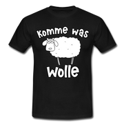 Schaf Schäfer Schafhirte Komme was Wolle Lustiges Witziges T-Shirt - black