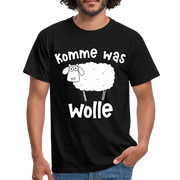 Schaf Schäfer Schafhirte Komme was Wolle Lustiges Witziges T-Shirt - black