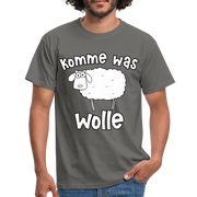 Schaf Schäfer Schafhirte Komme was Wolle Lustiges Witziges T-Shirt - graphite grey