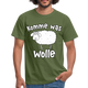 Schaf Schäfer Schafhirte Komme was Wolle Lustiges Witziges T-Shirt - military green