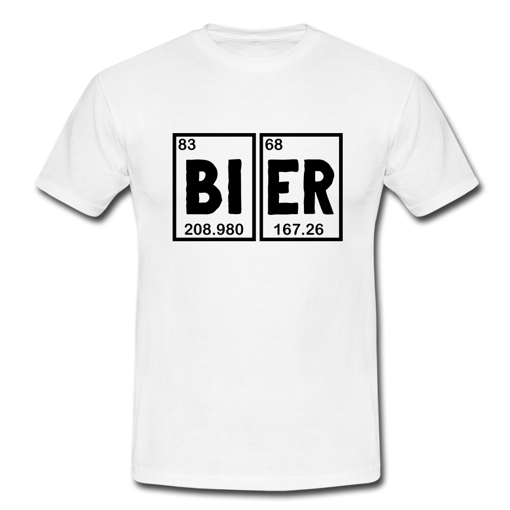 Bier Shirt Perioden System Bier Elemente Witziges T-Shirt - white