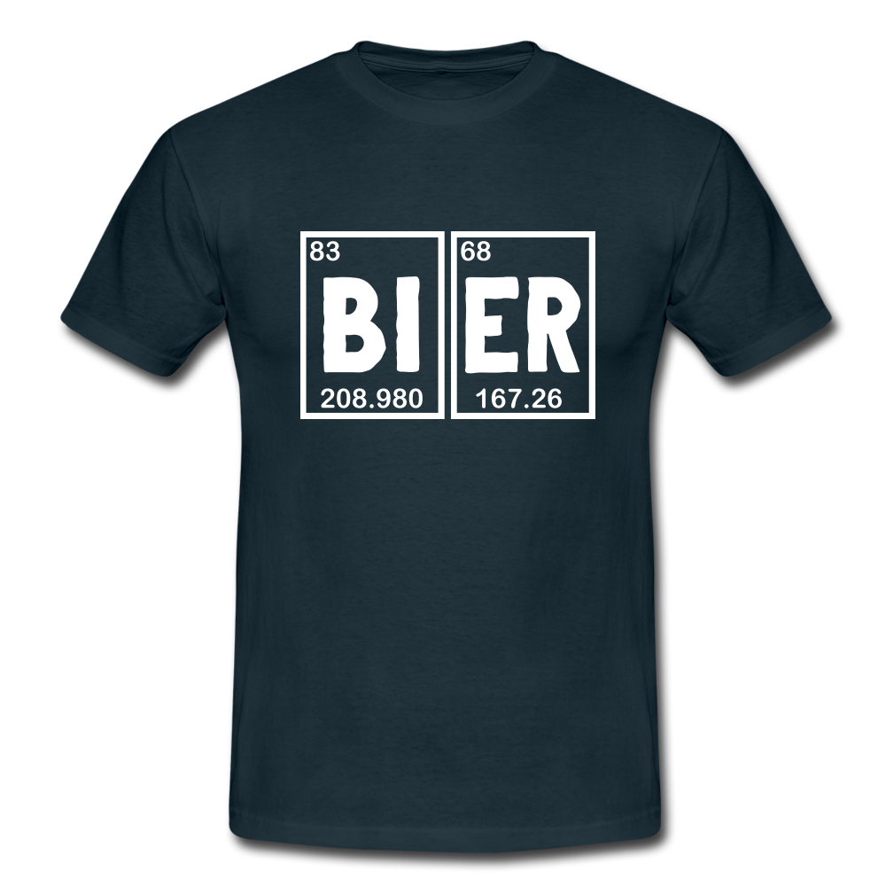 Bier Shirt Perioden System Bier Elemente Witziges T-Shirt - navy